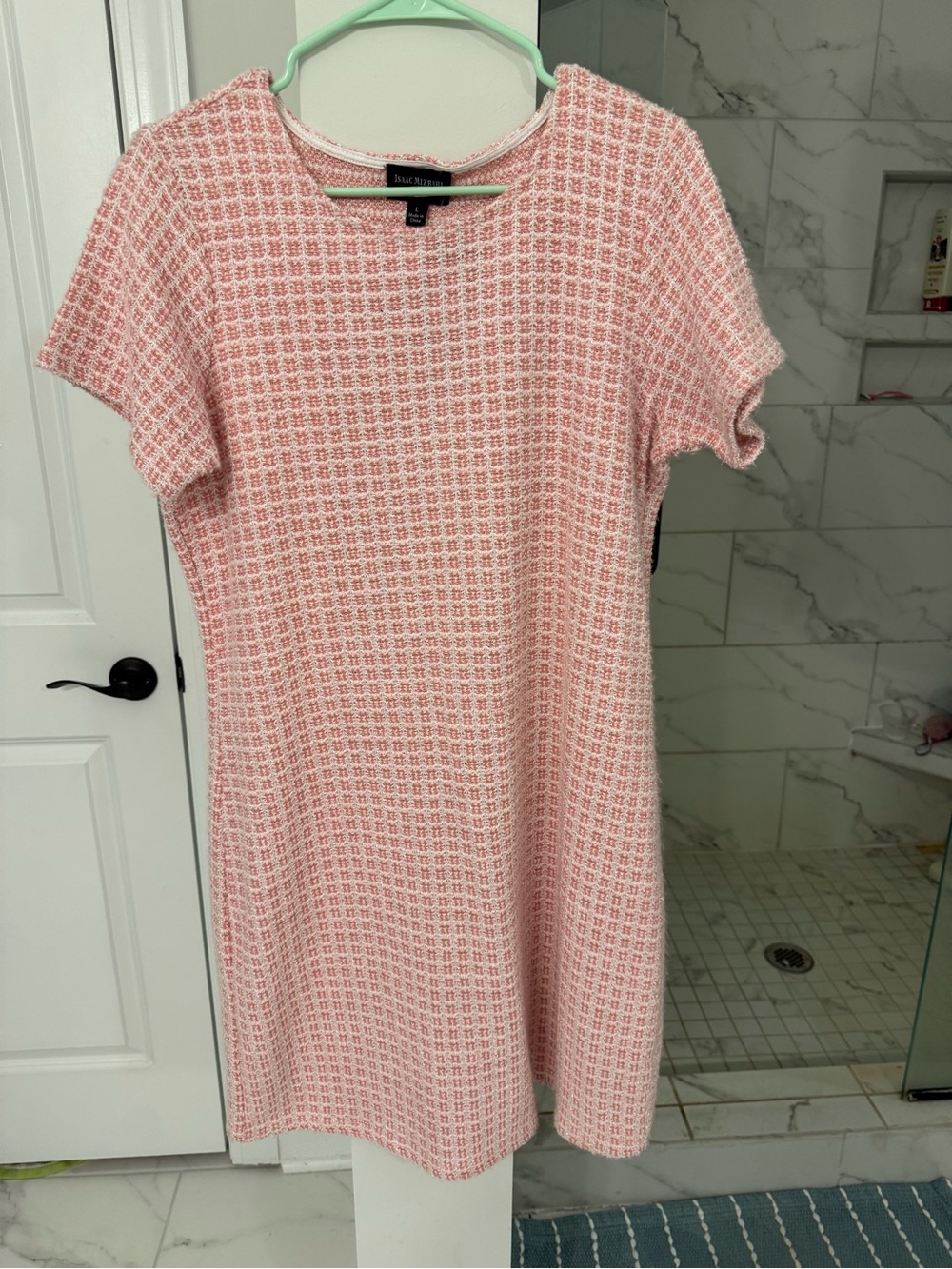 Isaac Mizrahi Rivet Pink Textured Shift Dress